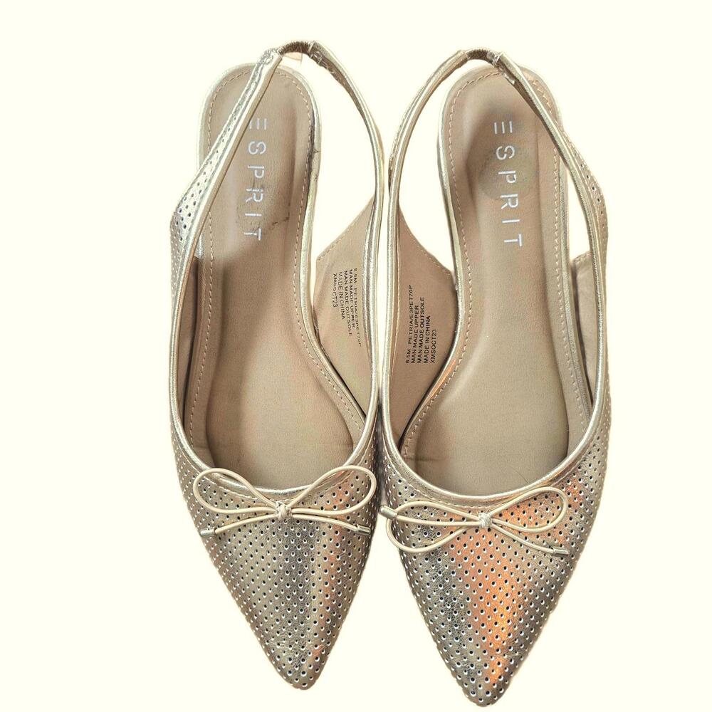 ESPRIT - Gold Ballet Slipper Slides, Size 8